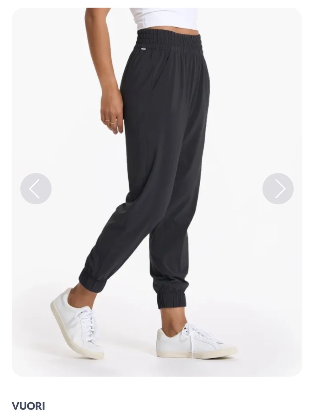 Vuori villa Black Elastic Waist Jogger Pants size L light weight